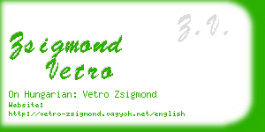 zsigmond vetro business card